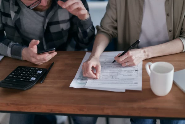 Tax documents and files prepared for a tax refund