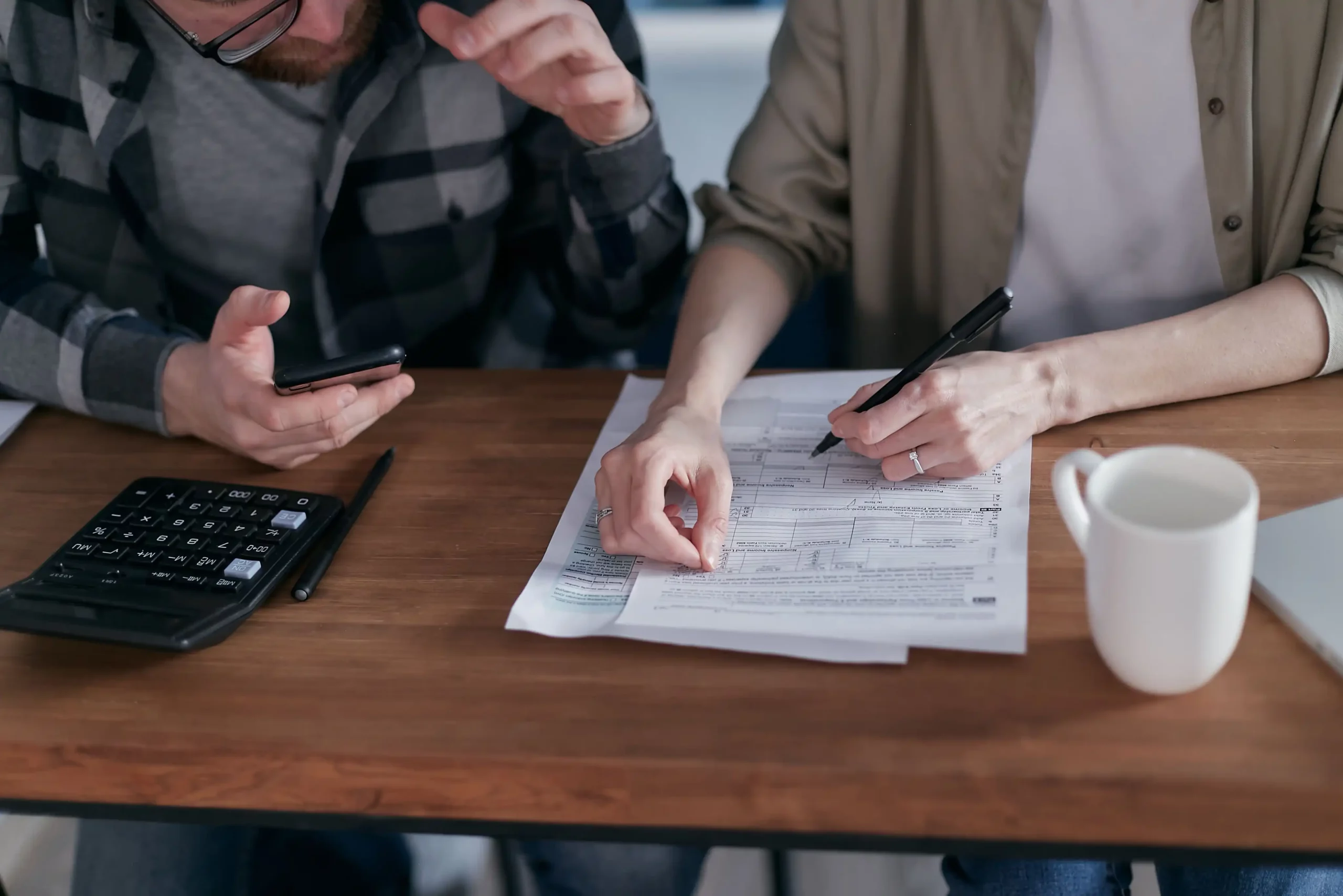 Tax documents and files prepared for a tax refund
